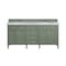 James Martin Vanities Brittany 72in Double Vanity, Smokey Celadon w/ 3 CM Carrara Marble Top 650-V72-SC-3CAR - alternate 6